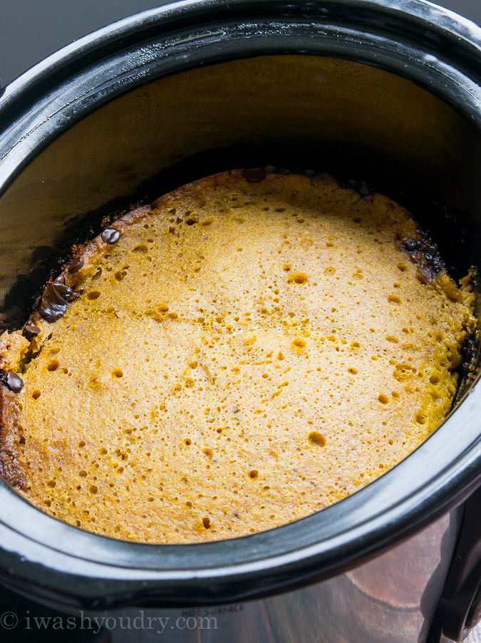 Crock Pot Pumpkin Chocolate Lava Cake