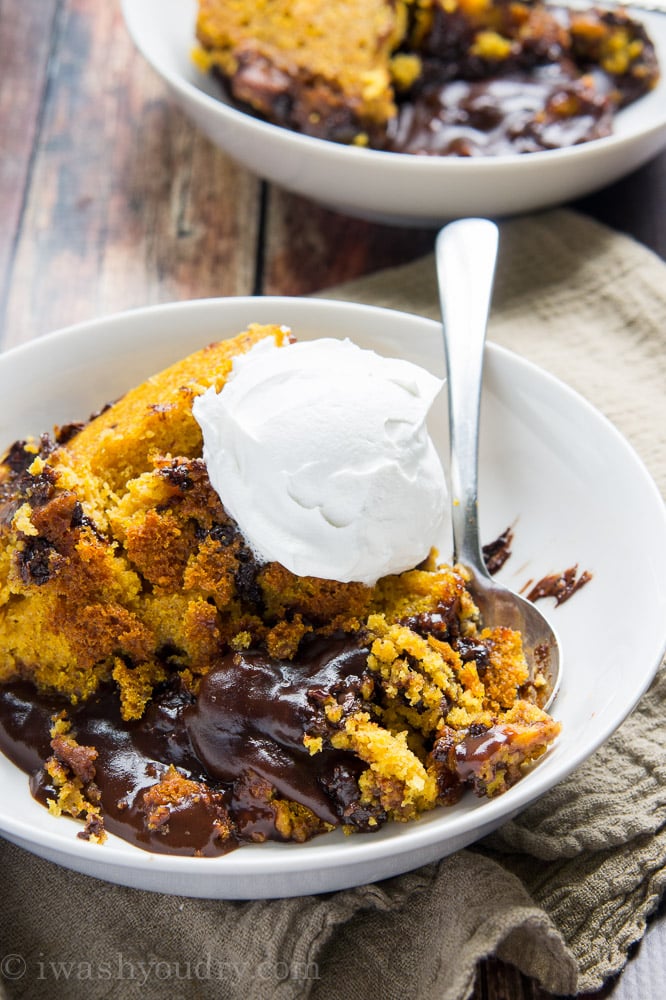 Crock Pot Pumpkin Chocolate Lava Cake