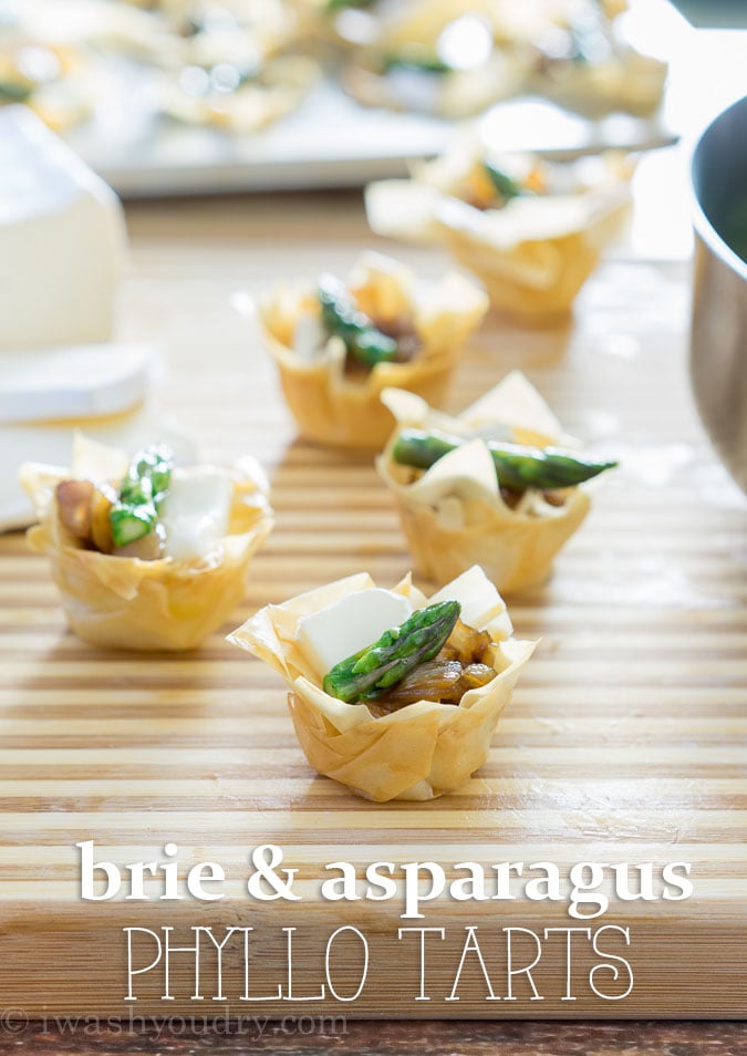 Brie and Asparagus Phyllo Tarts - I Wash You Dry