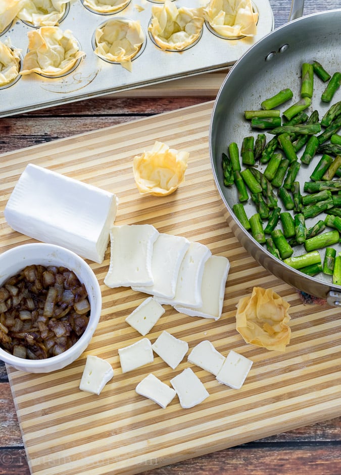 Brie and Asparagus Phyllo Tarts