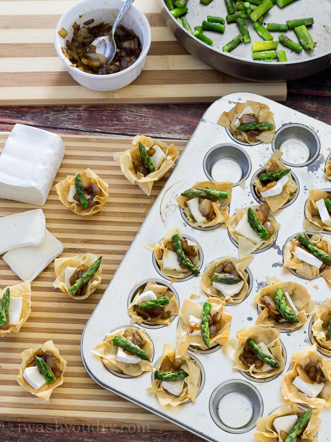 Brie and Asparagus Phyllo Tarts