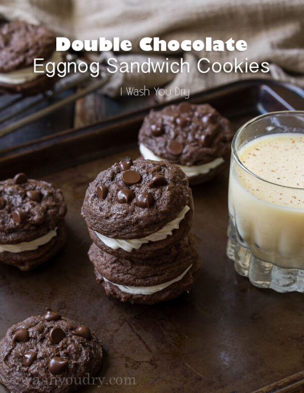 Double Chocolate Eggnog Sandwich Cookies