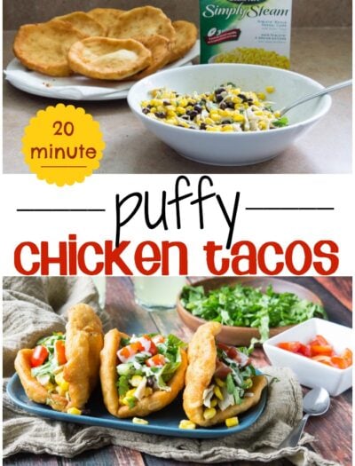 20 Minute Puffy Chicken Tacos