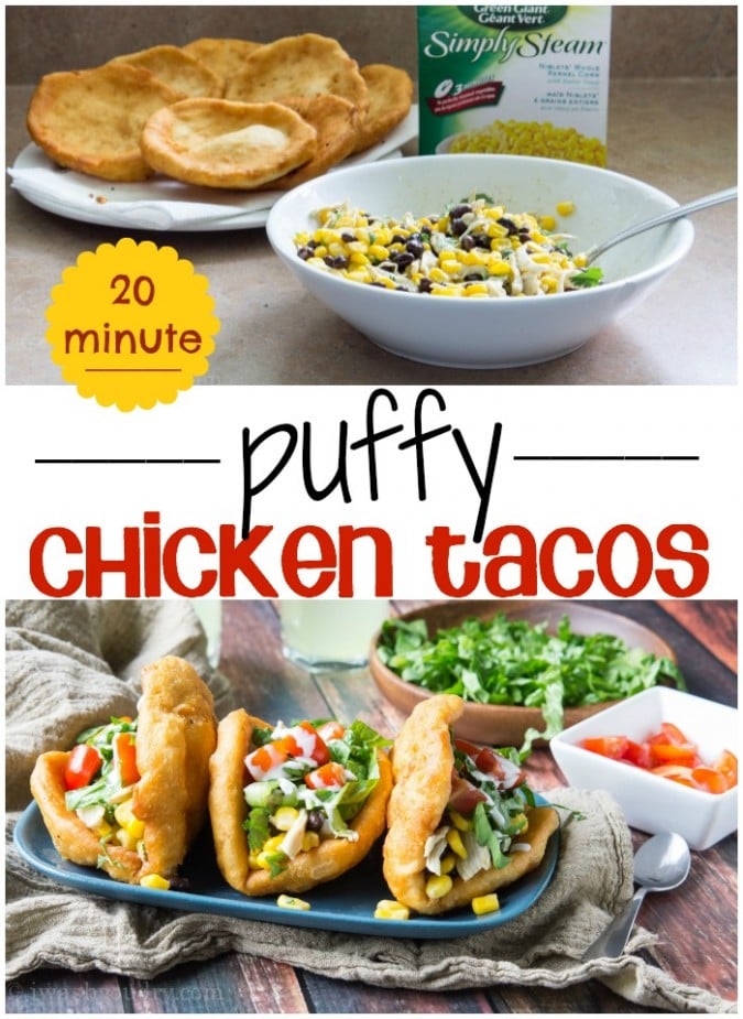 20 Minute Puffy Chicken Tacos