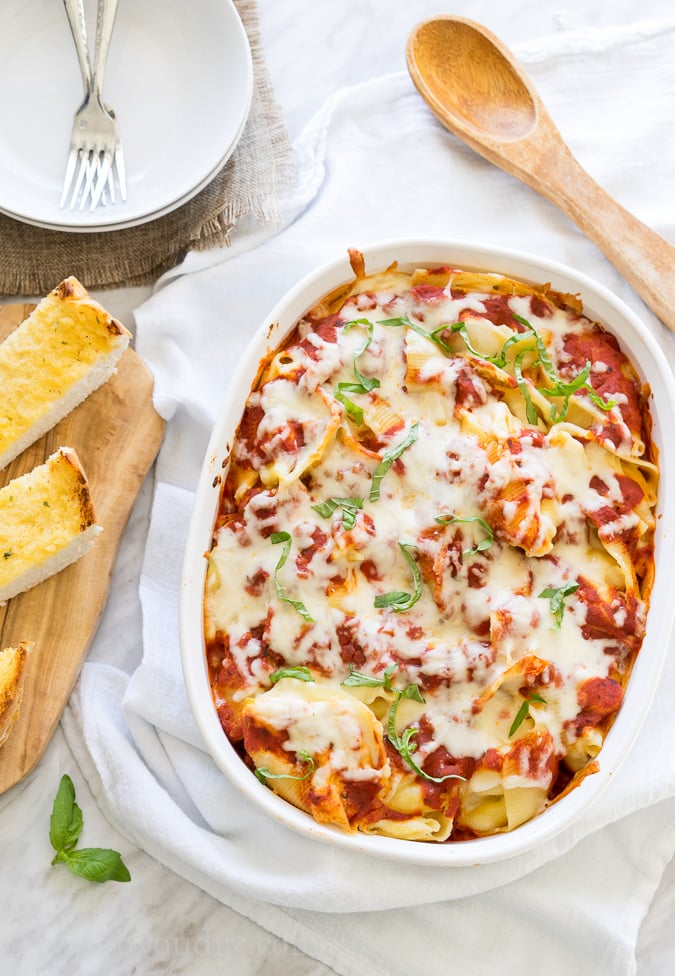 Cheesy Lasagna Pasta-Stuffed Shells