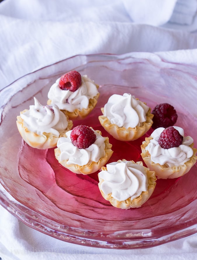 White Chocolate Raspberry Mousse Tartlets