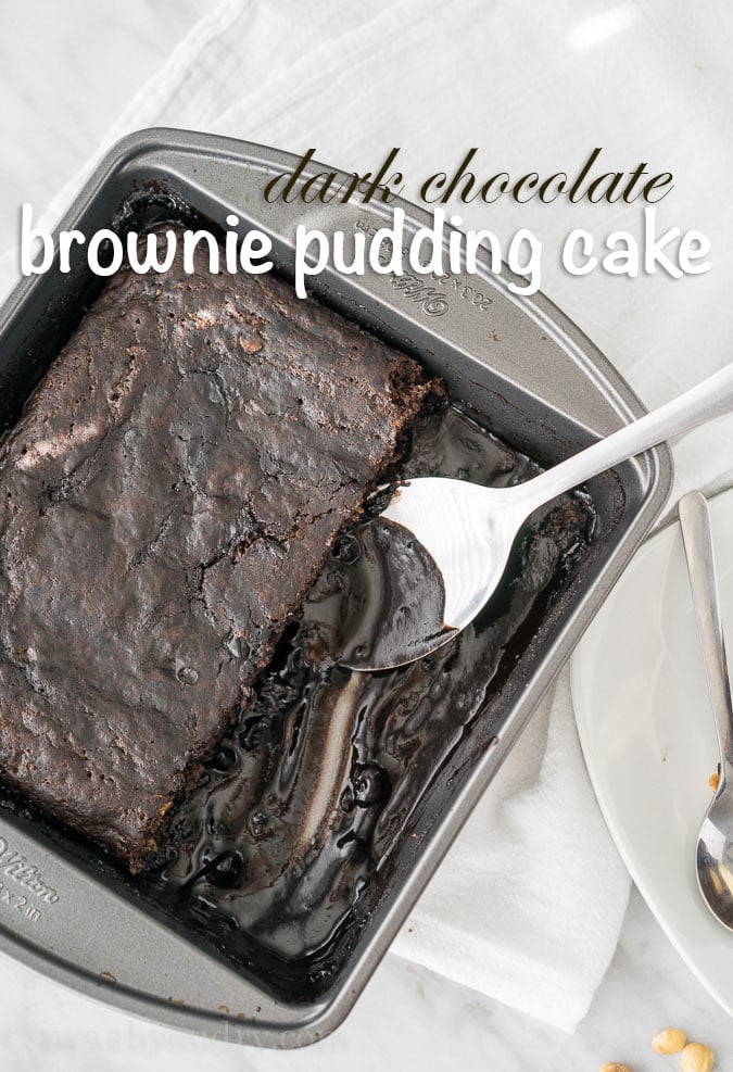 Dark Chocolate Brownie Pudding Cake with Hazelnuts! 