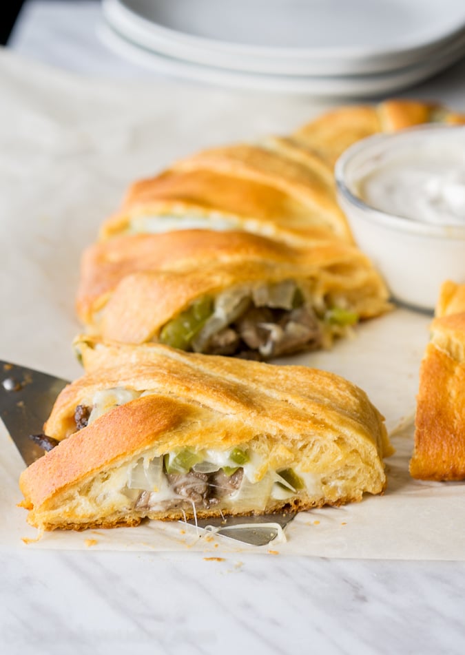 Philly Cheesesteak Crescent Ring