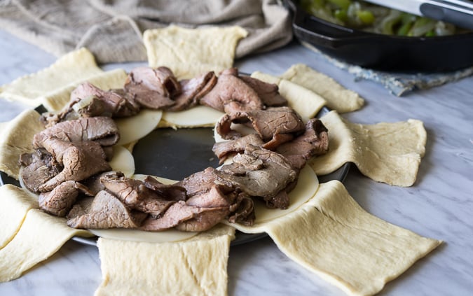 Philly Cheesesteak Crescent Ring