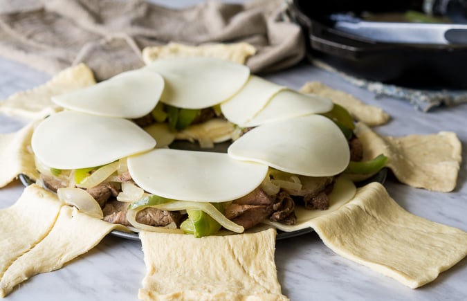 Philly Cheesesteak Crescent Ring