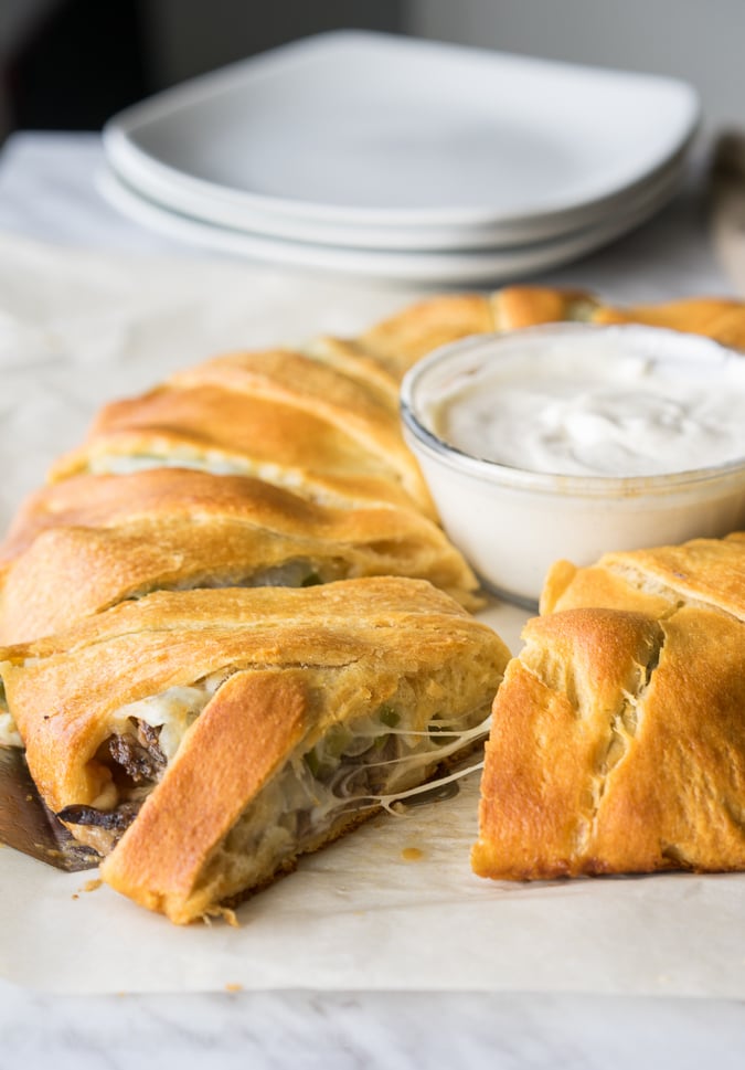 Philly Cheesesteak Crescent Ring-8