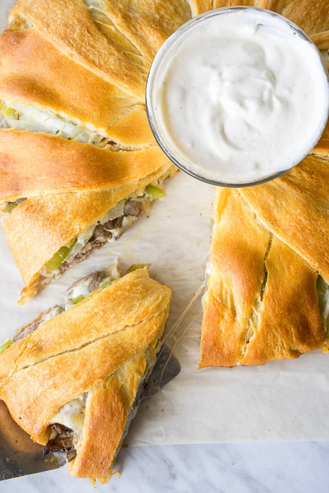 Philly Cheesesteak Crescent Ring