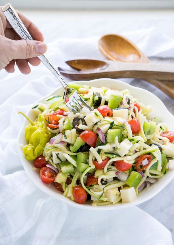 Antipasto Zoodle Salad - I Wash You Dry