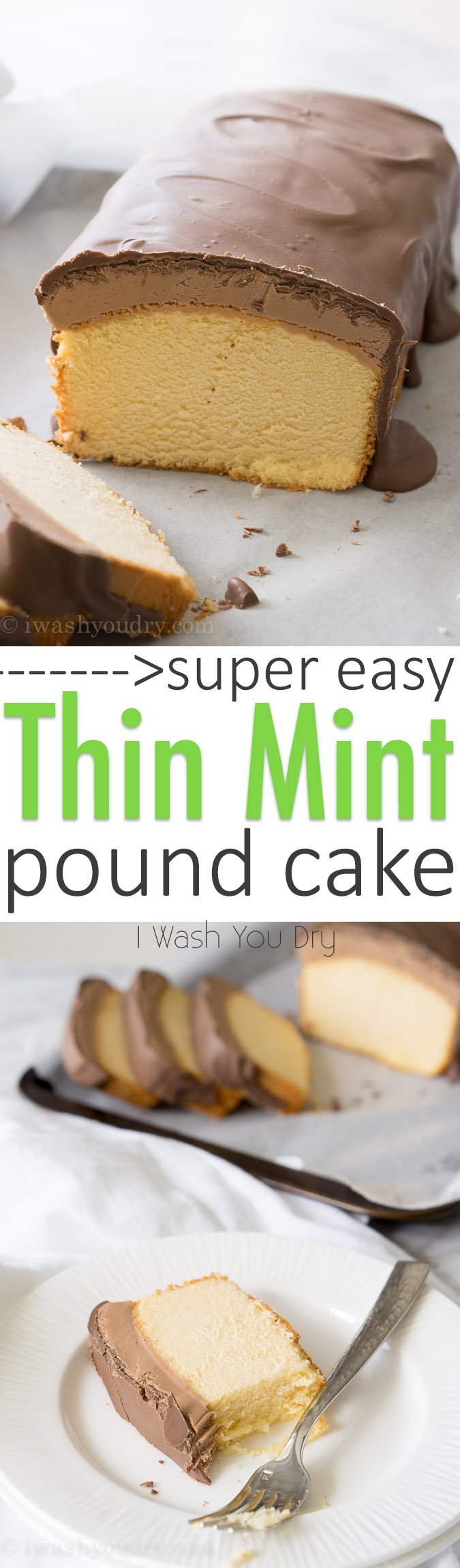 Super Easy Thin Mint Pound Cake!! Takes just 10 minutes to make and tastes SOOO good! Definitely making this one again!