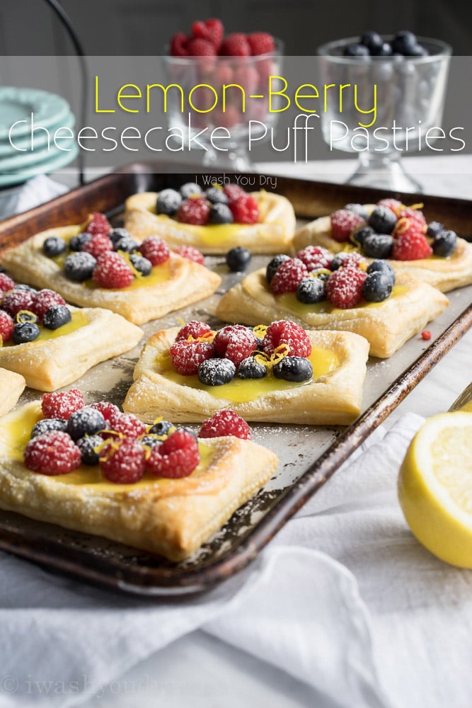 lemon berry cheesecake puff pastries