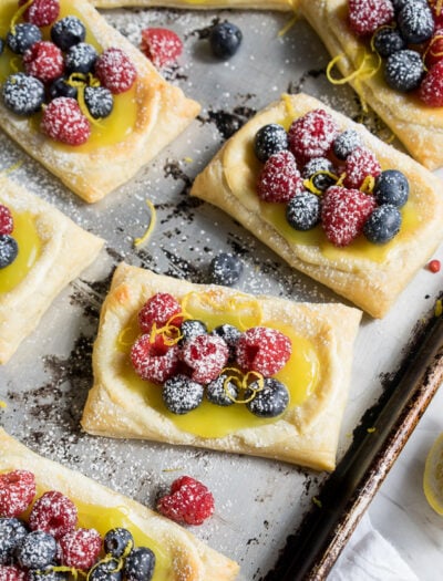 Lemon Berry Cheesecake Puff Pastries