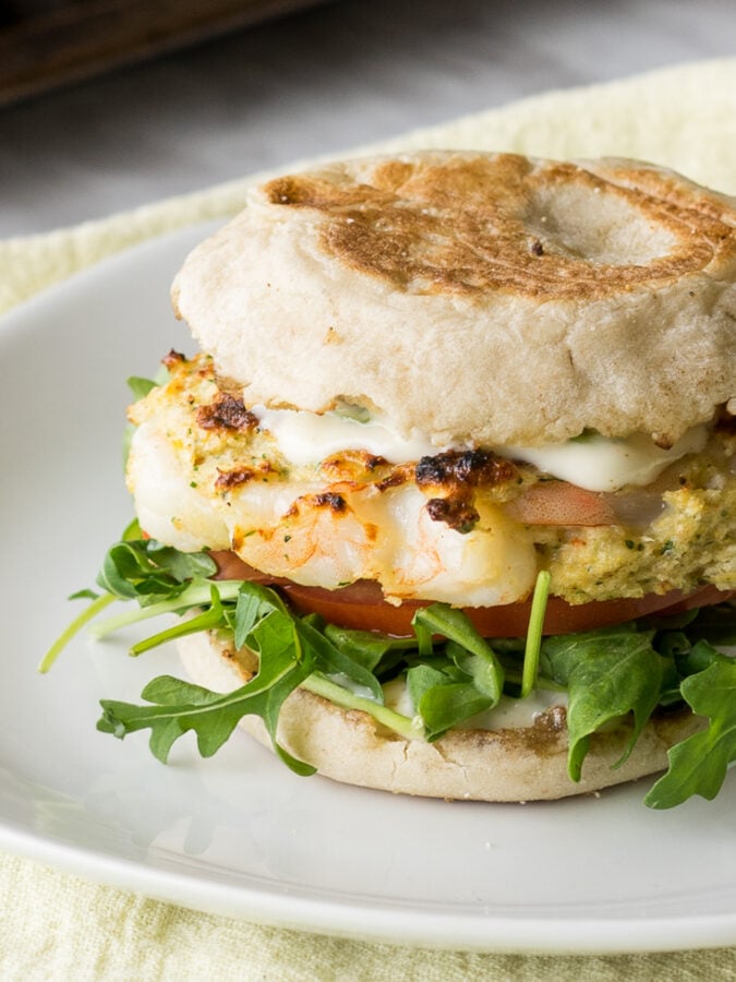 Shrimp Burgers with Bacon and Mozzarella - Taming of the Spoon