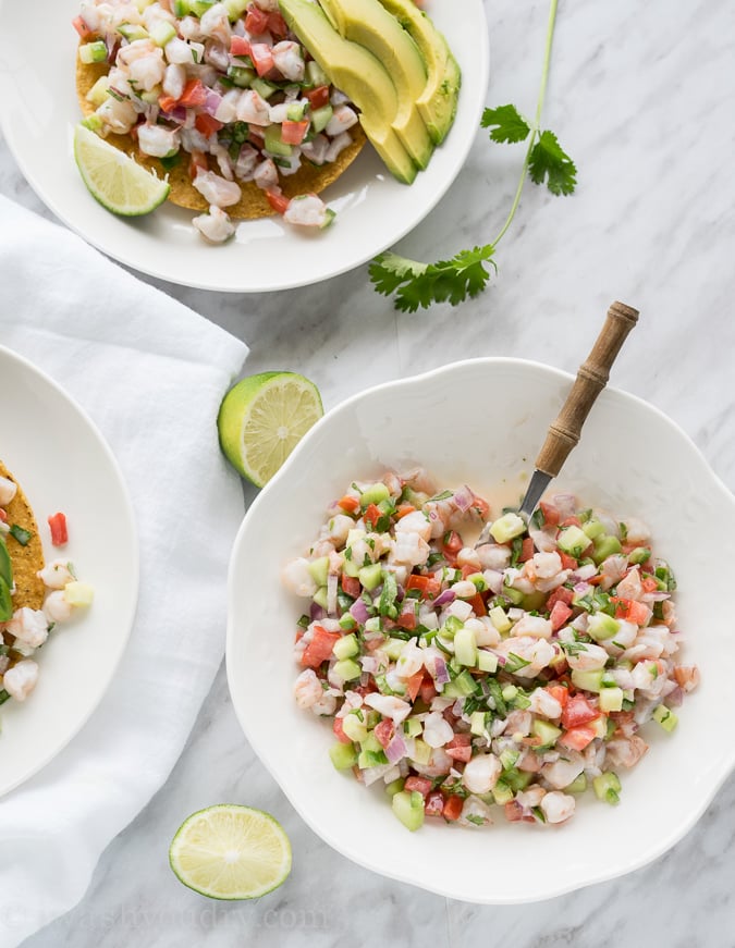 Shrimp Ceviche Tostada - I Wash You Dry