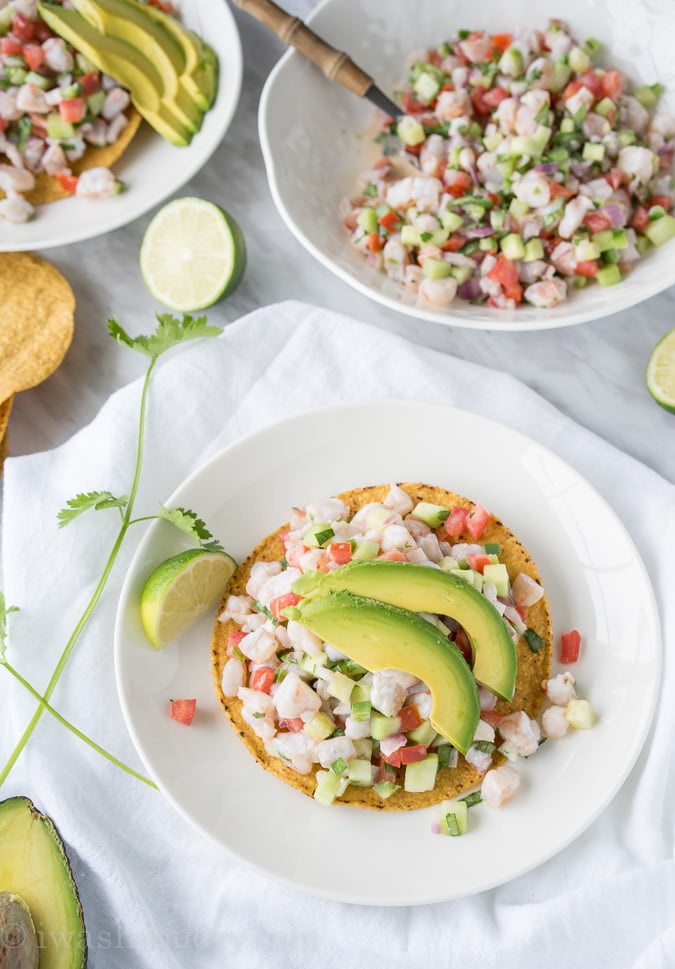 Shrimp Ceviche Tostada  I Wash You Dry