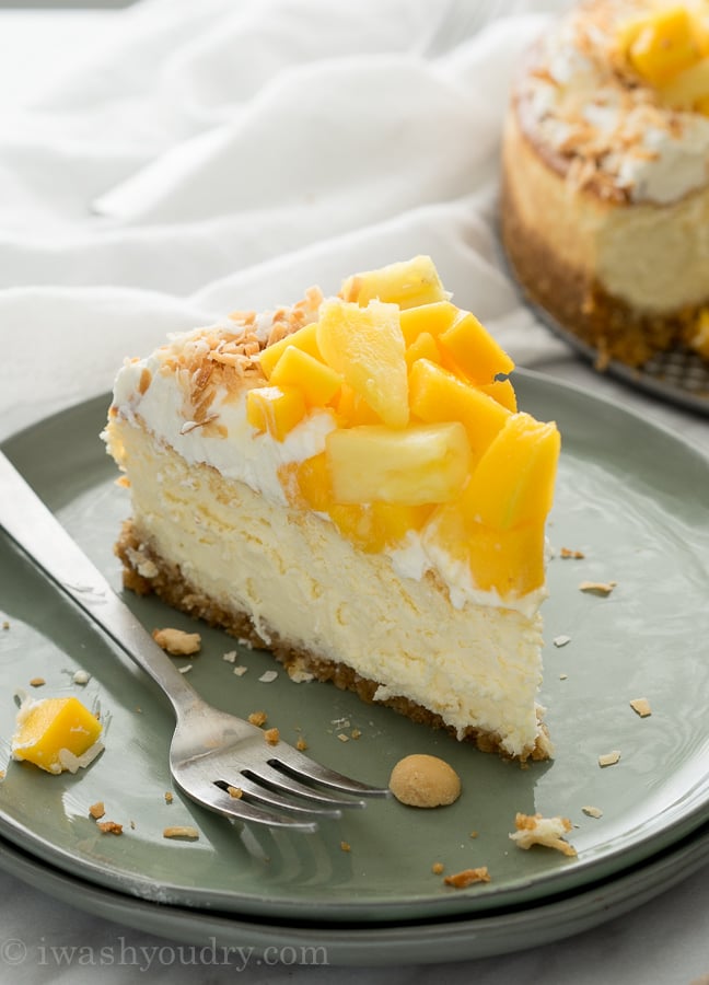 Coconut Cheesecake with Pineapple and Mango