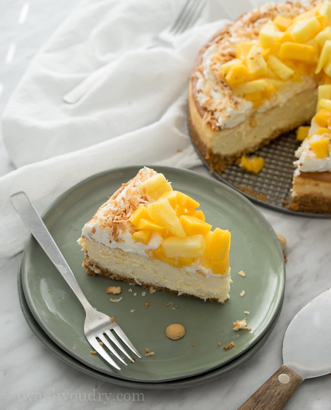 Coconut Cheesecake with Pineapple and Mango