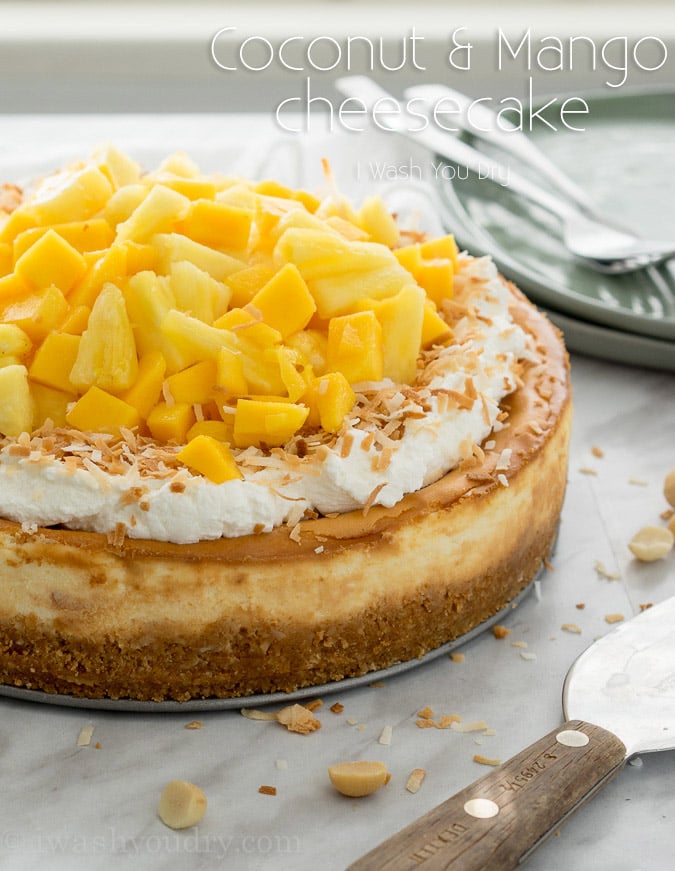 Coconut Cheesecake with Pineapple and Mango