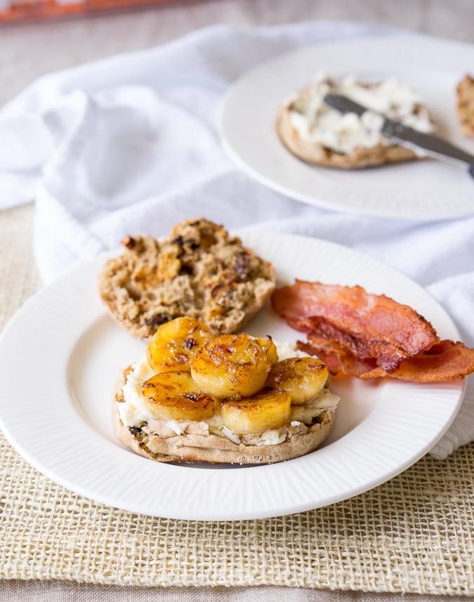 Fried Banana and Bacon Breakfast Sandwich