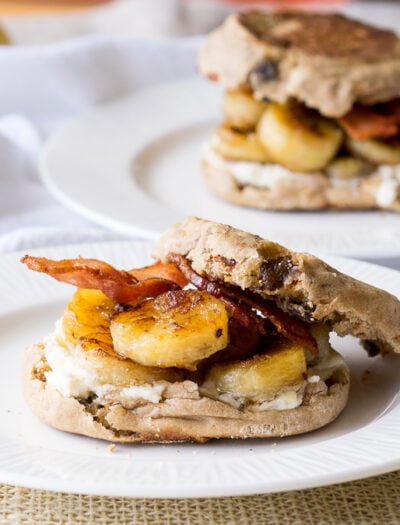 Fried Banana and Bacon Breakfast Sandwich