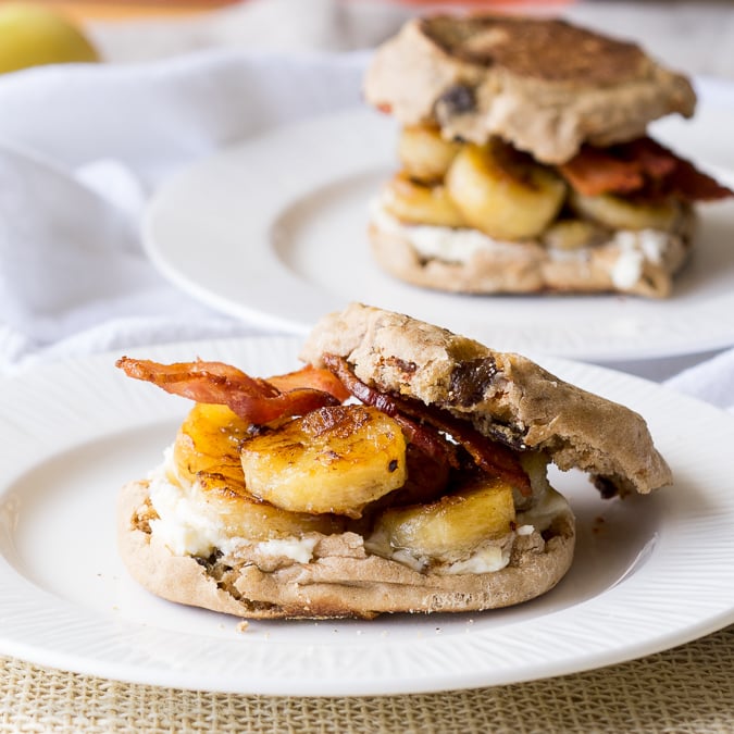 Fried Banana and Bacon Breakfast Sandwich