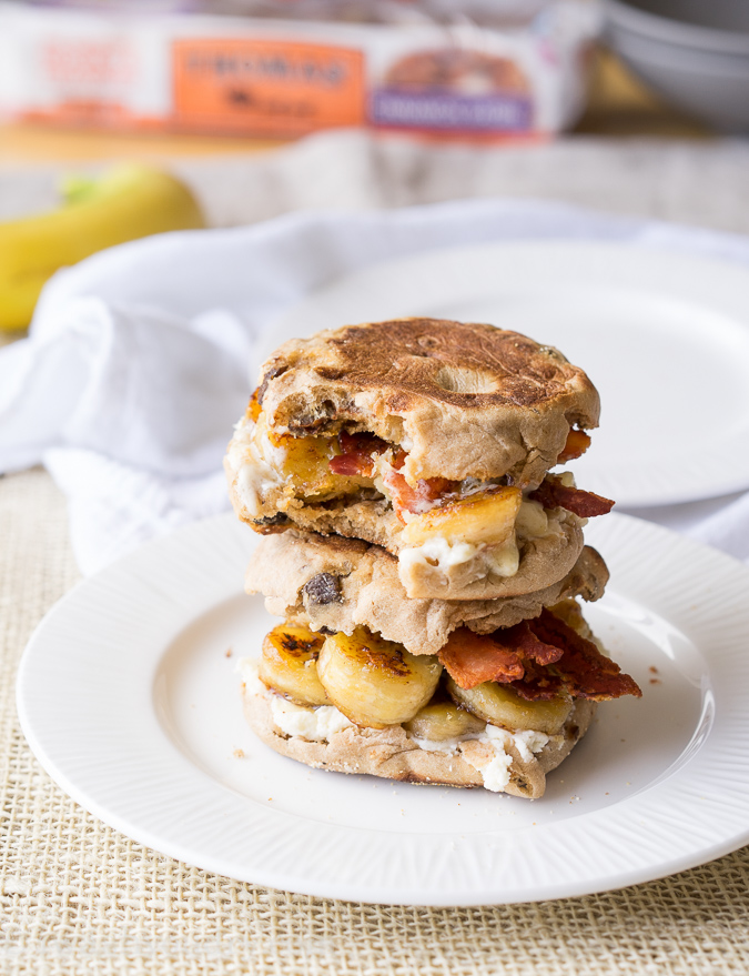 Fried Banana and Bacon Breakfast Sandwich