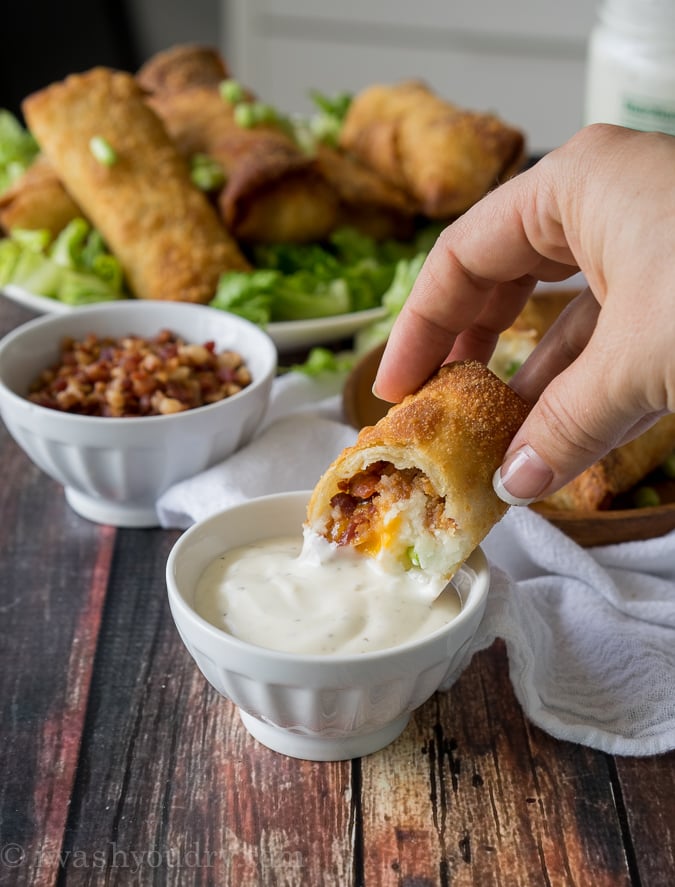 Loaded Baked Potato Egg Rolls