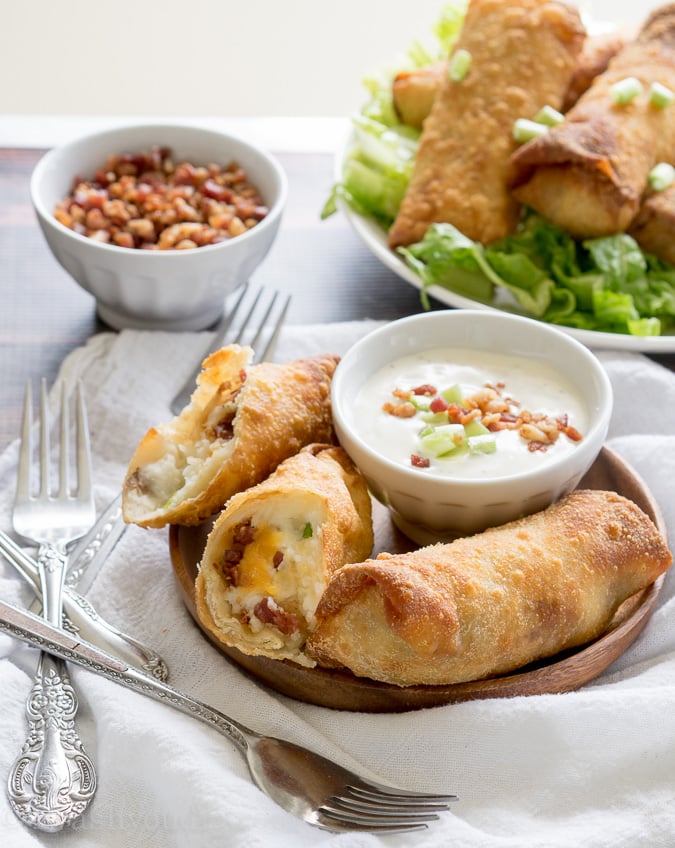 Loaded Baked Potato Egg Rolls