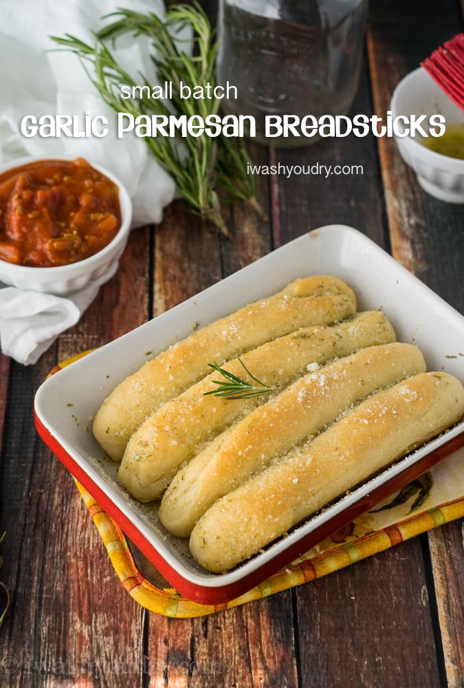 Small Batch Garlic Parmesan Breadsticks