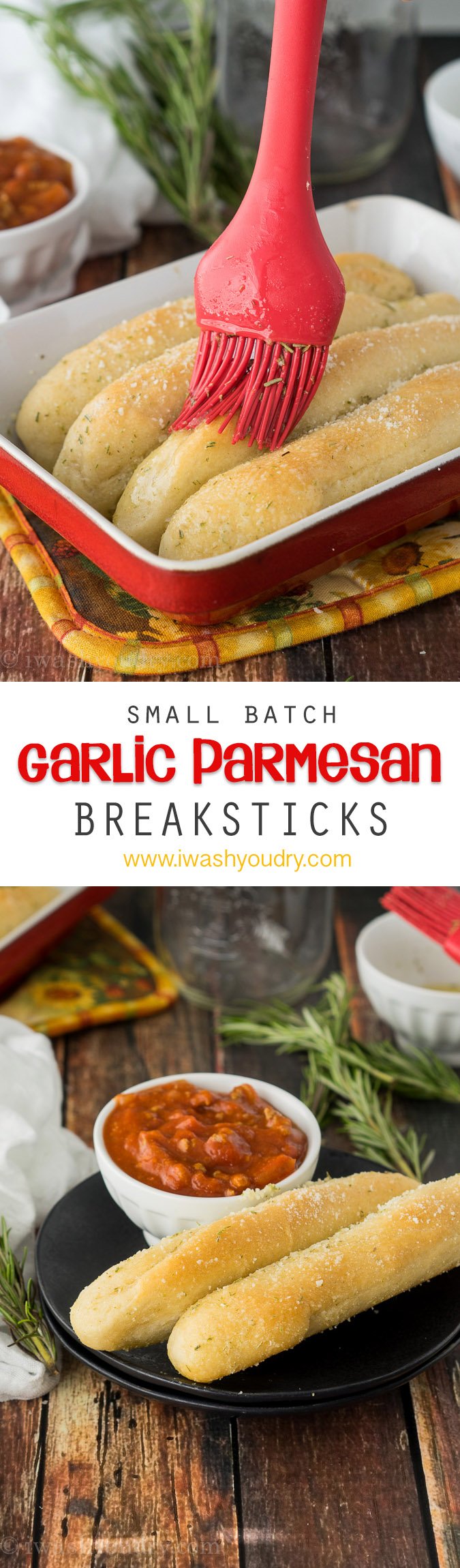 Satisfy your cravings with these easy Small Batch Garlic Parmesan Breadsticks!