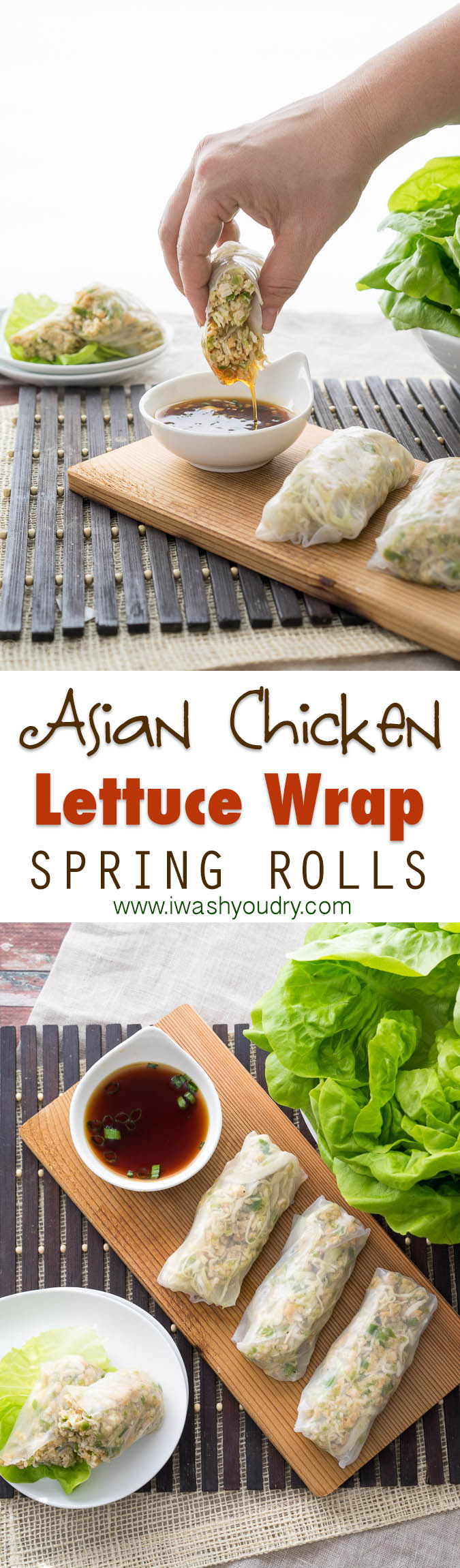 Fresh and easy! Asian Chicken Lettuce Wraps in a Spring Roll wrapper!