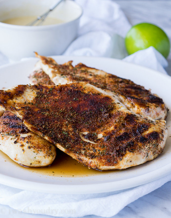 Cilantro Lime Quinoa Bowls with Hummus Vinaigrette and Blackened Chicken