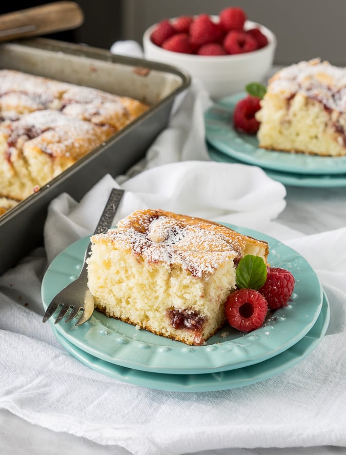 Raspberry Swirl Loaf Cake with Lemon Icing - Of Batter and Dough