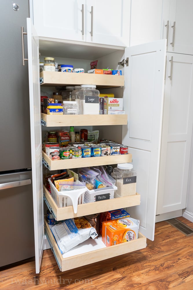 Organising a kitchen pantry with deep shelves