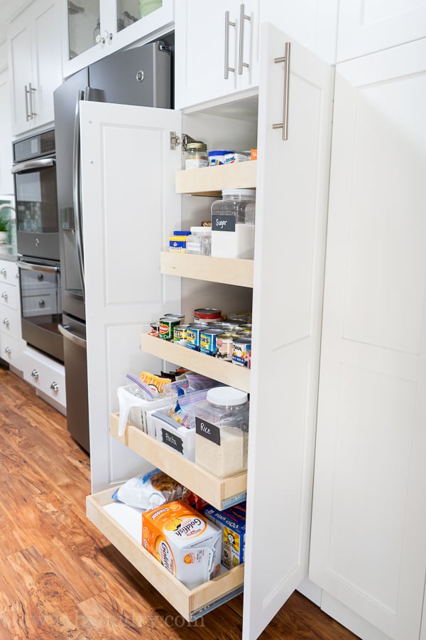Roll Out Pantry Shelves for extra deep pantry!