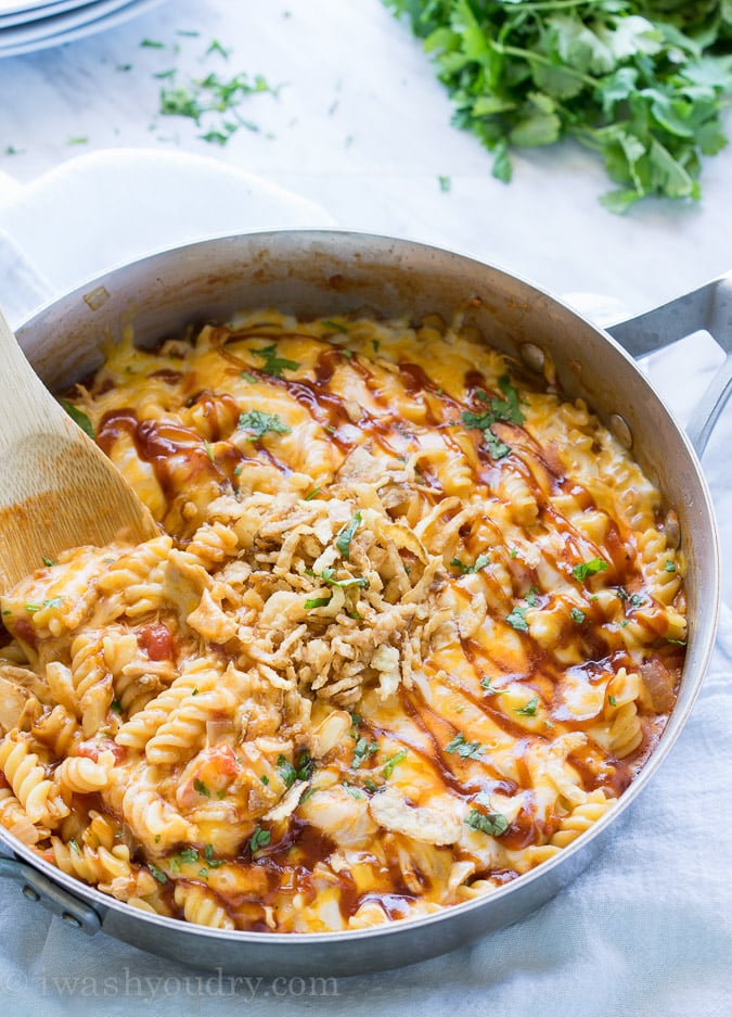 BBQ Chicken Pasta Skillet | I Wash You Dry