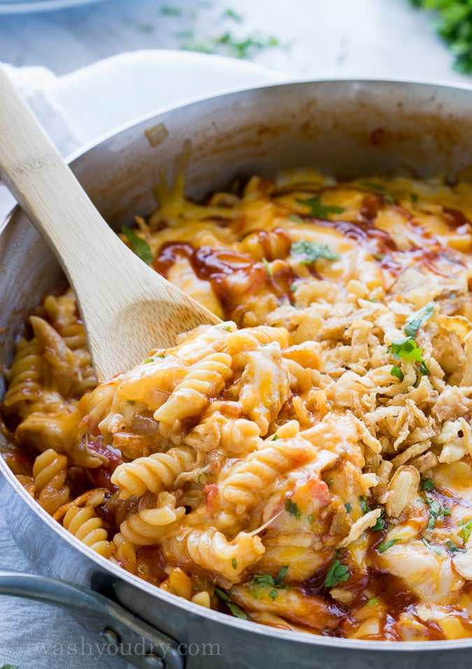 BBQ Chicken Pasta Skillet - I Wash You Dry