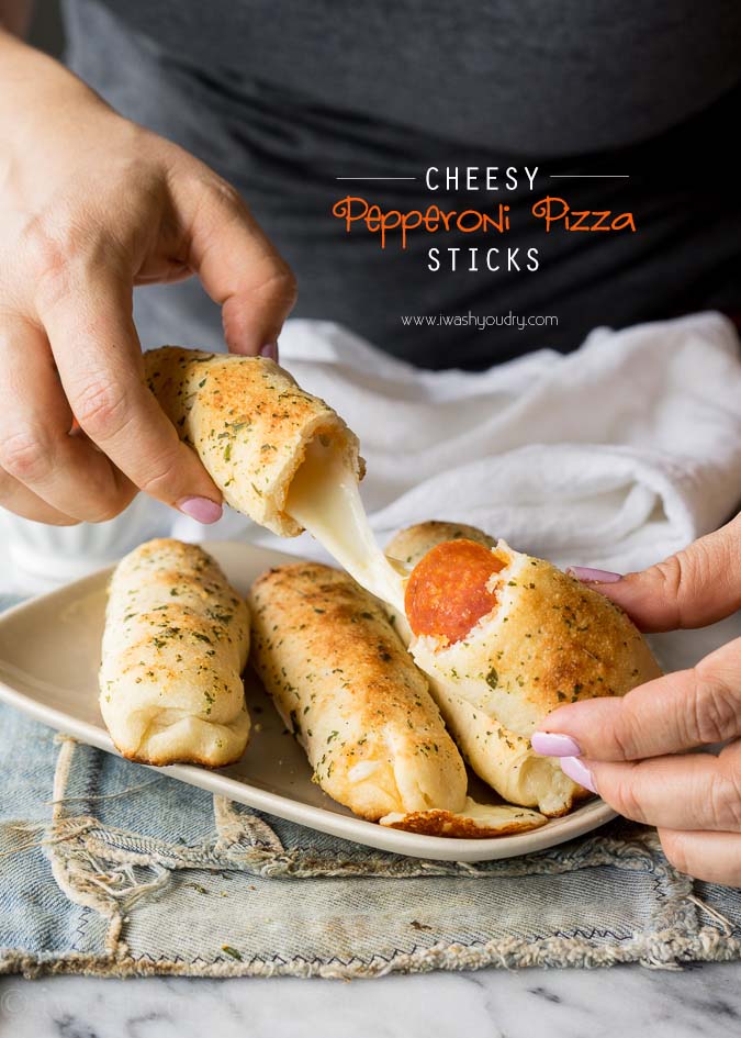 Cheesy Pepperoni Pizza Sticks | I Wash