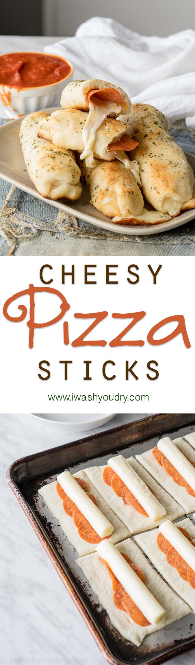 Super easy Cheesy Pepperoni Pizza Sticks! Just 6 ingredients and my kids totally loved them!