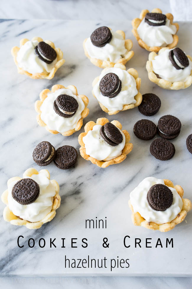 Mini Cookies and Cream Hazelnut Pies