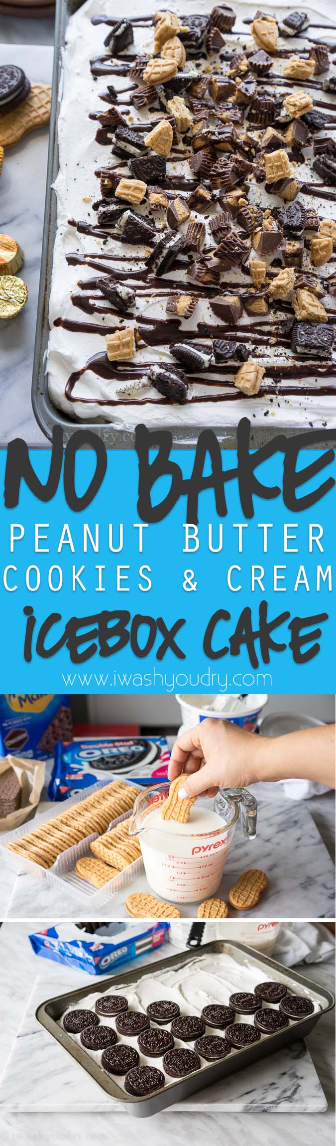 Insanely delicious - No Bake Peanut Butter Cookies and Cream Icebox Cake!!