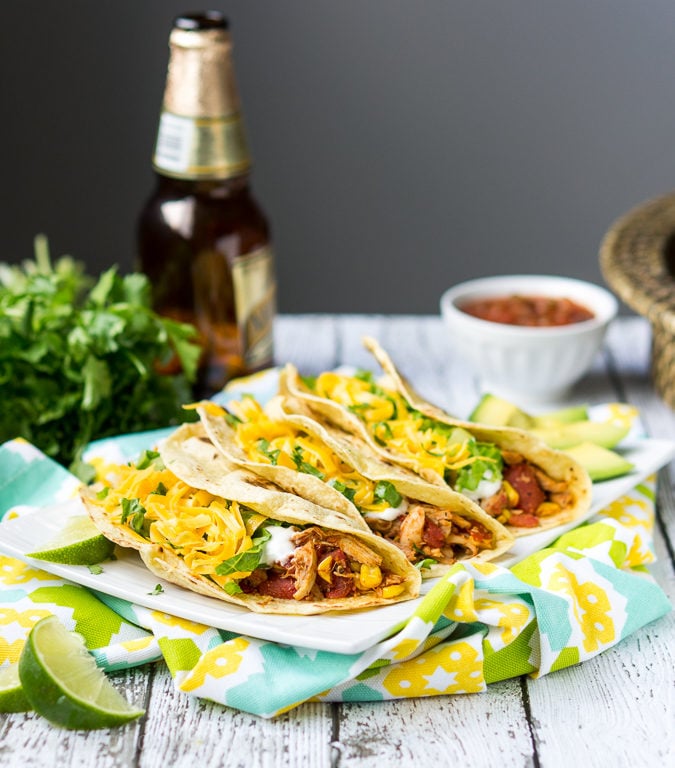 Saucy Shredded Chicken Tacos