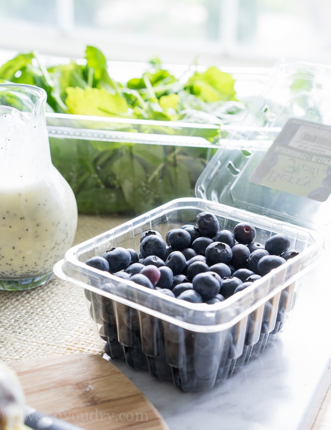 Superfood Avocado Blueberry Salad with Lemon Poppyseed Dressing!