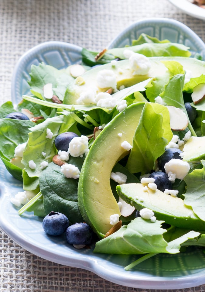 Superfood Avocado Blueberry Salad with Lemon Poppyseed Dressing!