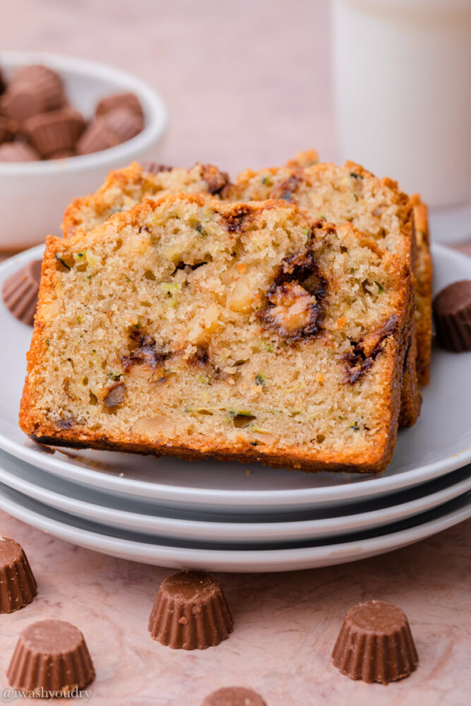 Chocolate Peanut Butter Cup Zucchini Bread