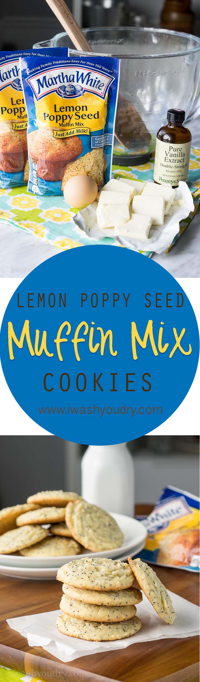 Super easy Lemon Poppy Seed Muffin Mix Cookies made with just 4 simple ingredients!